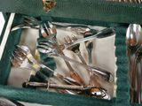 many spoons and spoon spoons in a green case