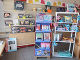 a store with a lot of toys on the shelves