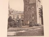 an old photo of a castle in the middle of the day