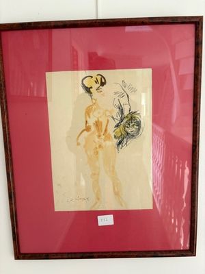 Ludovic Klimek (1912-1992), femme, aquarelle et plume signée…