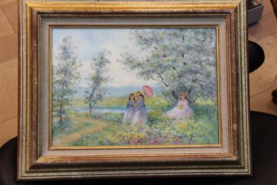 Alanta KRAWOR "Jeunes filles en promenade", huile sur toile …