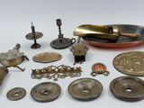 a lot of antique items that are sitting on a table