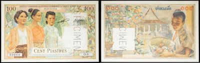 two pictures of a couple of bills with a picture of a man and a woman