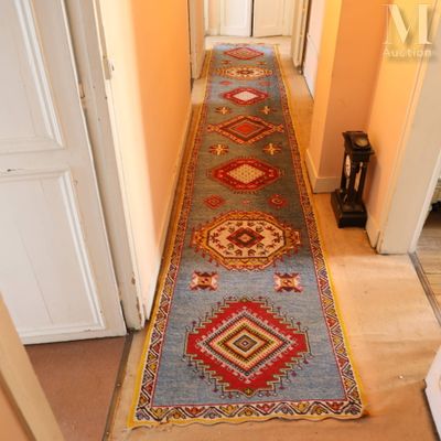 a long rug that is on the floor in a hallway