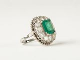 an emerald and diamond ring