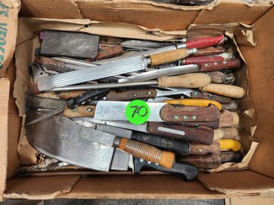 une boîte contenant différents types de couteaux