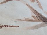 a painting of a bird sitting on a tree branch