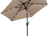 an image of a lighted umbrella with a black pole on a white background