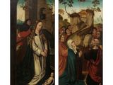 a painting of a group of people standing next to each other