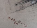 drawing of a man sitting in a chair with a book