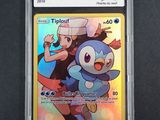 a close up of a pokemon trading card on a table