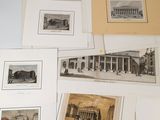 plusieurs vieilles photographies d'un bâtiment sur lesquelles figurent de nombreuses images