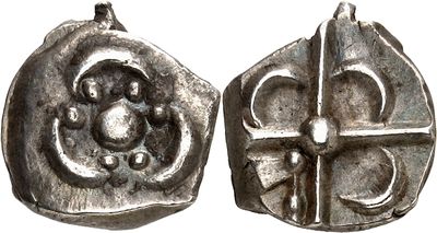 an image of a silver coin with a cross on the front and a cross on the back