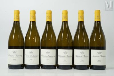 six bottles of wine are lined up in a row