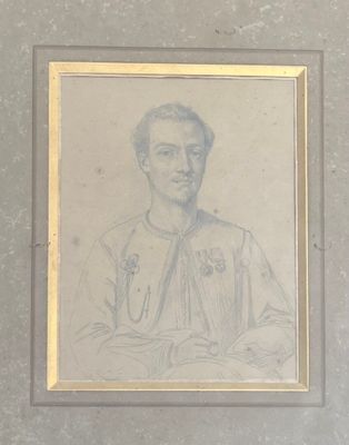 portrait d'un homme en uniforme militaire dans un cadre doré