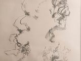 a drawing on the wall of a room with a picture on it