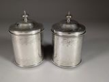 pair of silverplated salt and pepper shakers