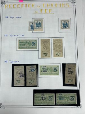 une image représentant une photo d'une collection de timbres sur une feuille de papier