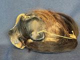an image of a hair piece on a blue cloth