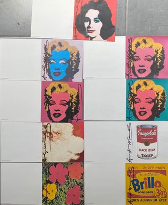 Andy Warhol (1928-1987) Ensemble complet de 10 cartons d'inv…