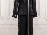 vintage black silk jacquard jacket and pants set