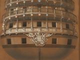 a picture of a model of a ship in a glass case