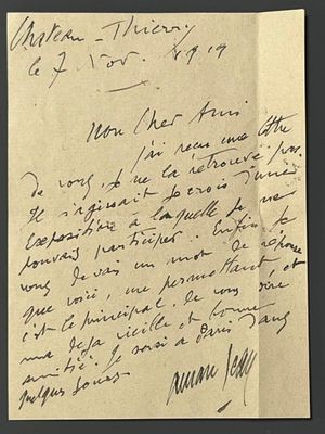 une vieille lettre manuscrite d'un homme qui écrit sur un morceau de papier