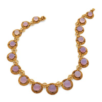 Collier “Calcédoine” Cabochons de calcédoine, or 18k (750) - Photo 1