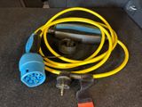 a blue and yellow extension cord and a yellow extension cord and a blue extension cord and a yellow extension cord and a blue extension cord and a yellow extension