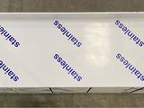 an overhead view of a white box with blue writing on it