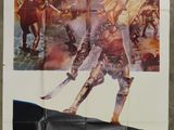 an old movie poster of a man on a horse holding a sword
