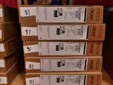 several boxes are stacked on top of each other on a table