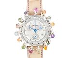 une image représentant une montre-bracelet pour femme ornée de pierres multicolores