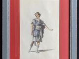 painting of a woman dressed in a roman costume holding a sword