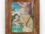 an image of a painting of a woman holding a baby and a child