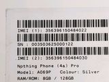 a label on the back of a cell phone