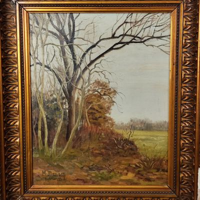 M. BERGEY (XXe siècle) Lisière de bois en hiver