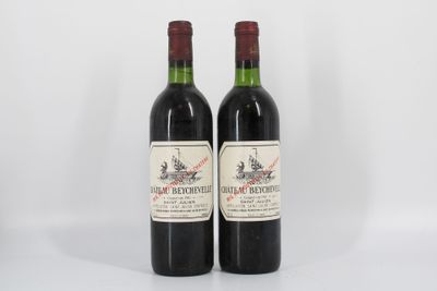 deux bouteilles de vin rouge posées l'une à côté de l'autre sur une surface blanche