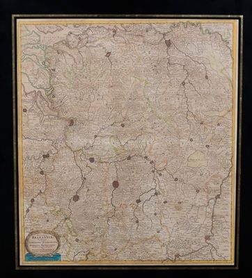 une grande carte ancienne de la ville de Londres, en Angleterre, dans un cadre noir