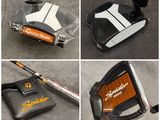 four different shots of different types of golf clubs including a driver ' s club, a driver ' s bag, and a driver ' s putter