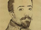 an old drawing of a man with a beard and mustache