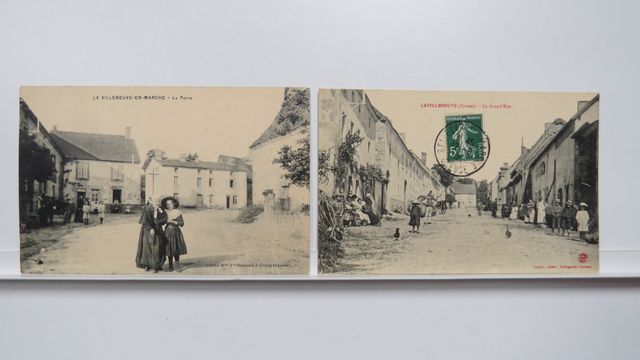 La Villeneuve Lot de 2cpa. 1) La Poste ; 2) La Grand’Rue. Cartes ...