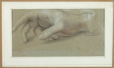 dessin représentant la main d'une personne posée sur le sol