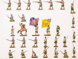 de nombreux petits soldats exposés