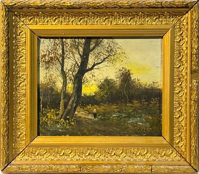 une image d'une peinture représentant un arbre dans un champ