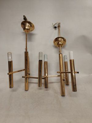 Gaetano SCIOLARI (attribué à): paire de lustres en métal dor…