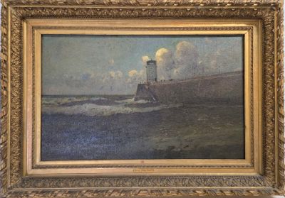 Arvid JOHANSSON (1862-1923) La jetée et la rade de Boulogne/…