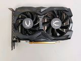 a close up of a video card with two fans on top of it