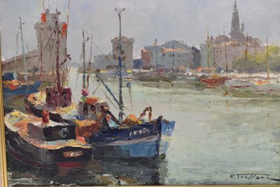Pierre TRASSARD (XX) "Le Port de La ROCHELLE", huile sur toi… - Photo 1