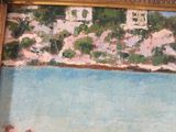 a picture of a painting of a man and a woman on the beach